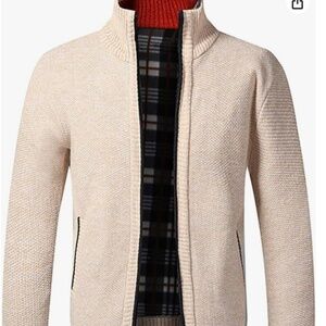 New LemonGirl Mens Casual Slim Full Zip Knitted Cardigan